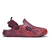 The Clearweather Switchback Red and purple sandal with a strap on a transparent background