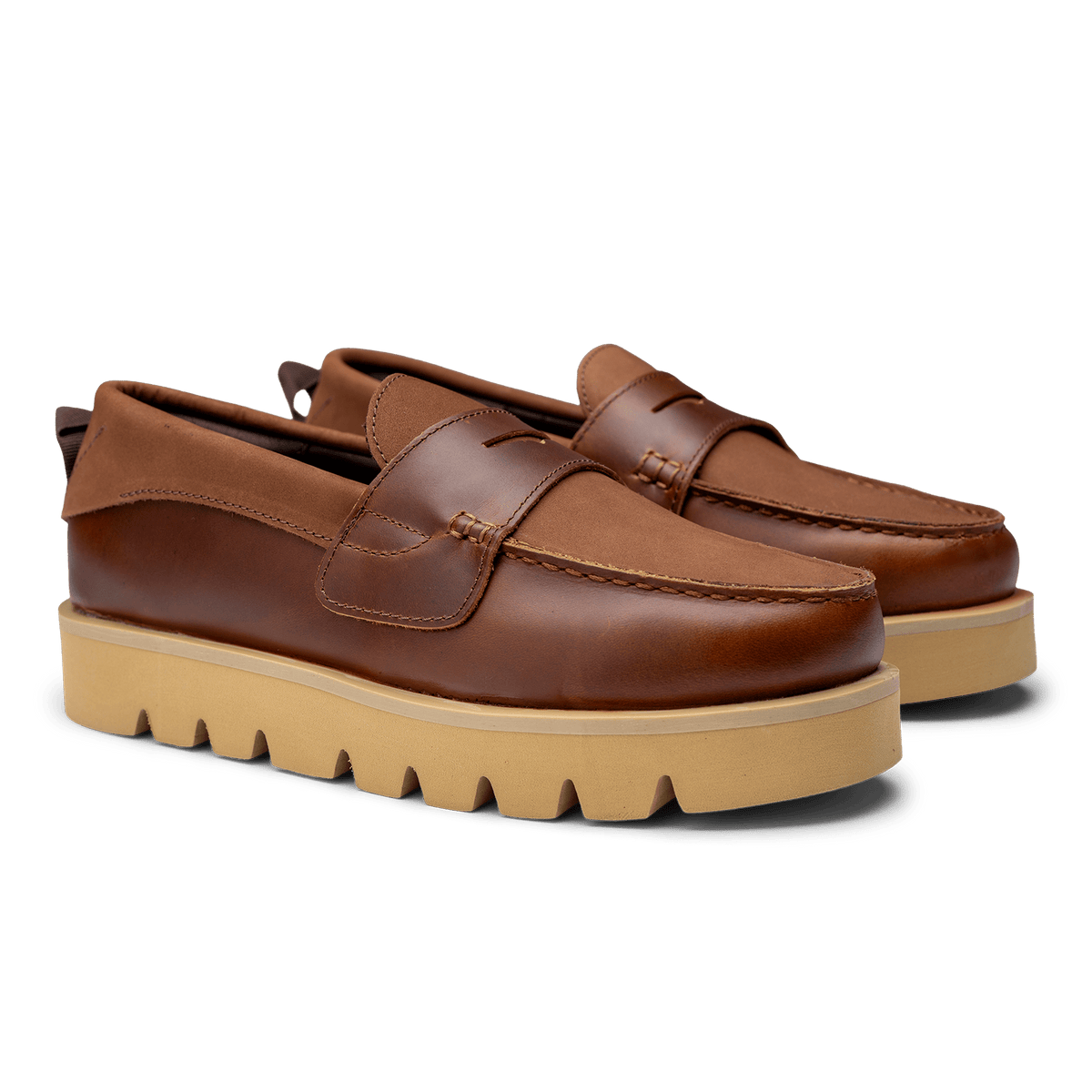 Garrison loafer in Sepia, three quarter view pair view