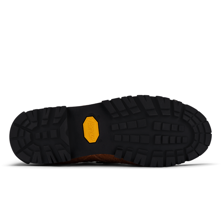 vibram sole  / Approach / Auburn color features tabaco colored hairy suede upper, gross grain webbing for laces. helastic heel detail, stretch mesh internal bootie, vintrage vibram hiking outsole and eva midsole. 